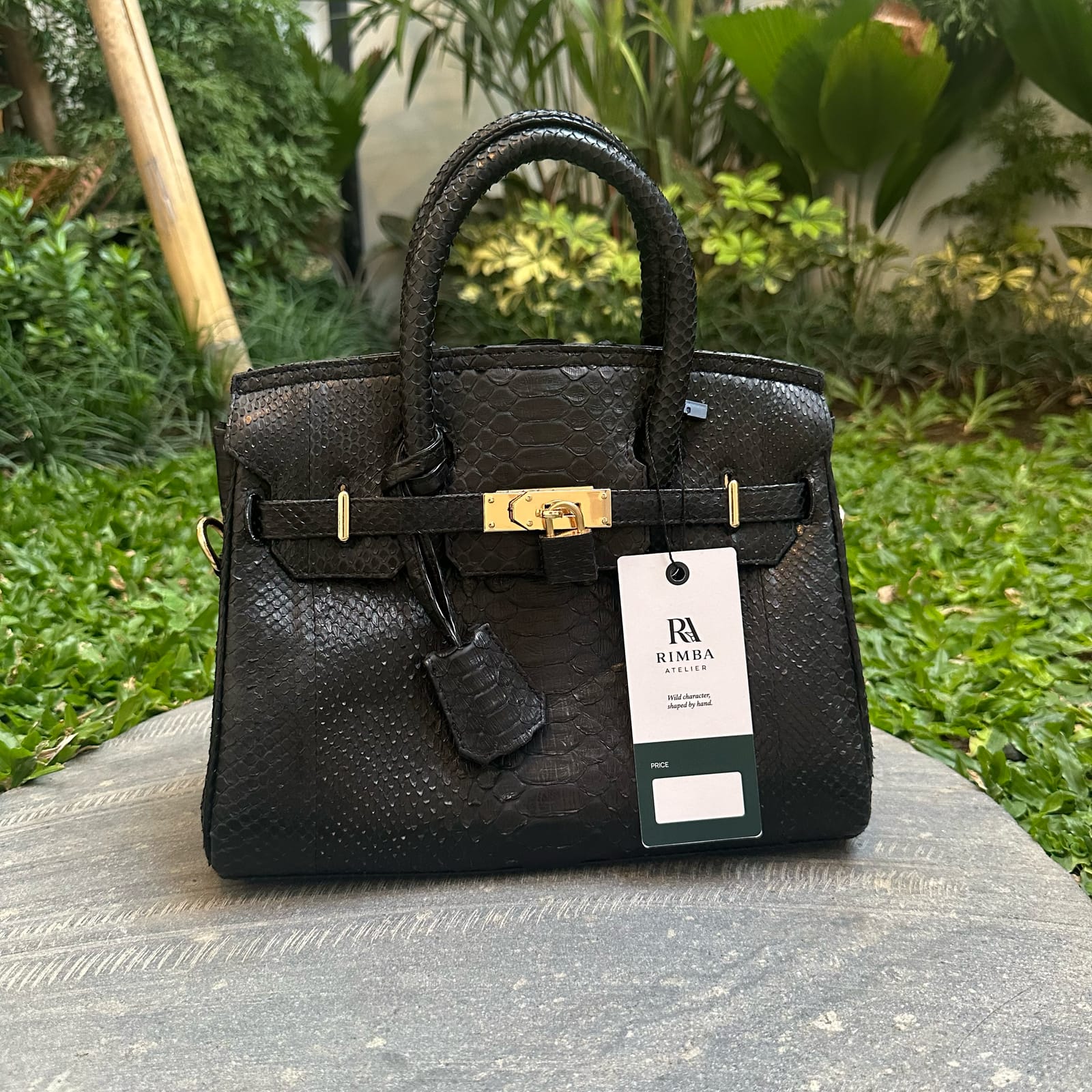 Twin Handle Bag — Hitam Python, foto 1