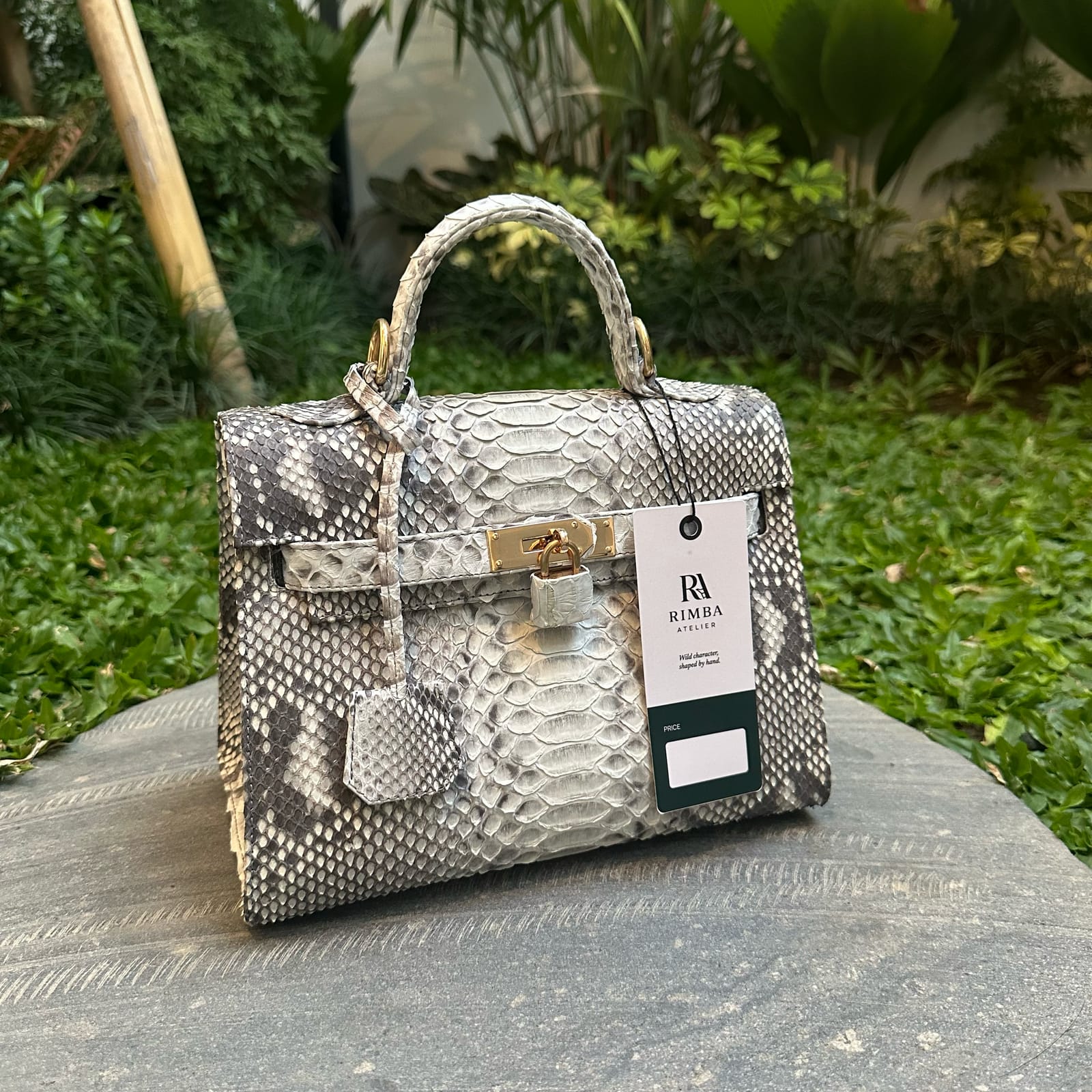 Top Handle Bag — Natural Python, foto 1