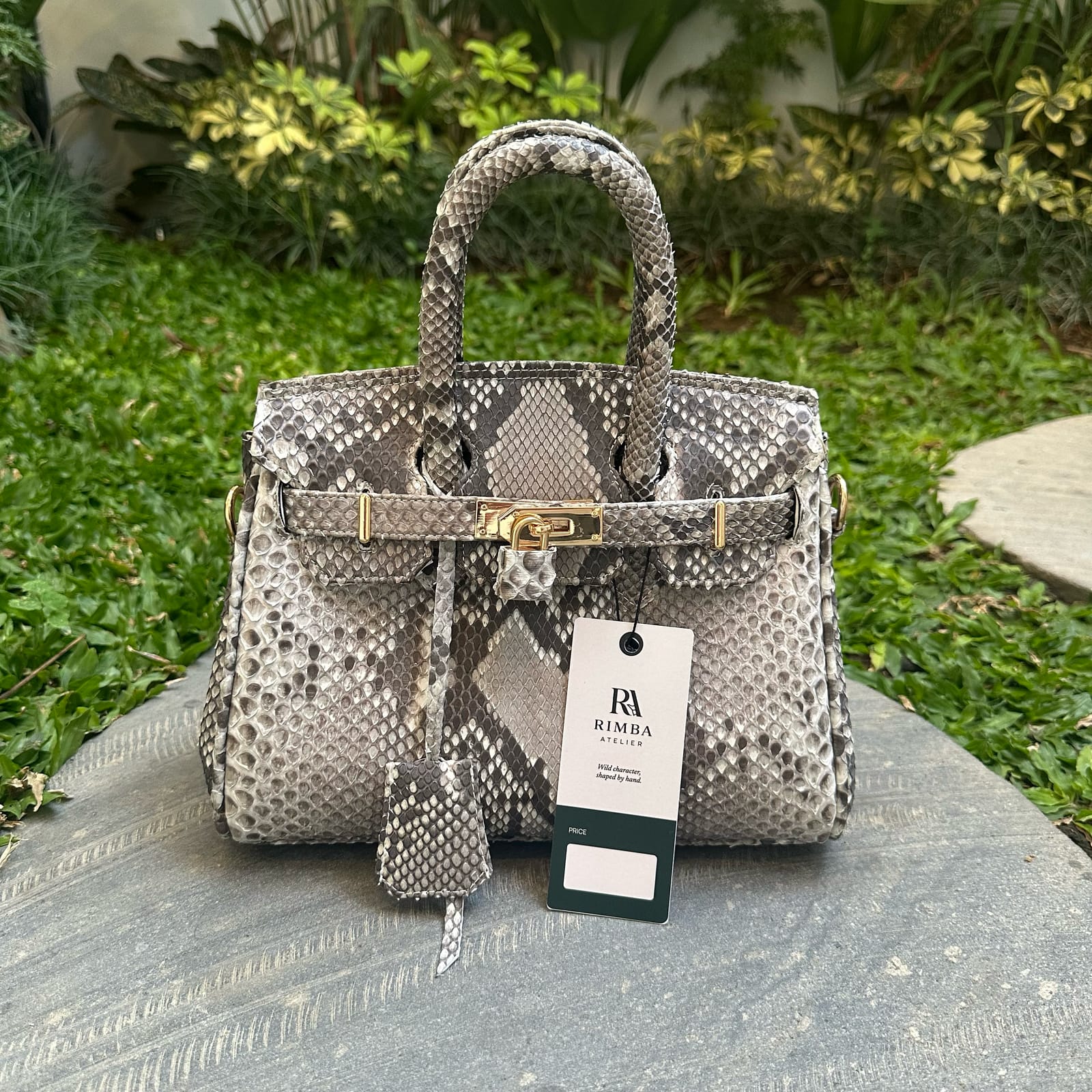 Twin Handle Bag — Natural Python, foto 1