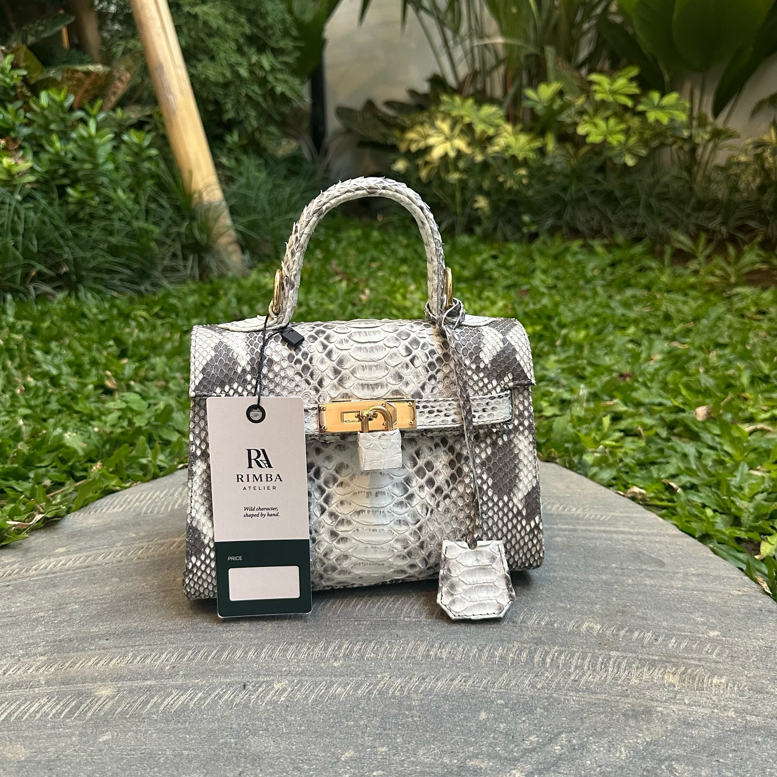 Top Handle Bag Mini — Natural Python, foto 1